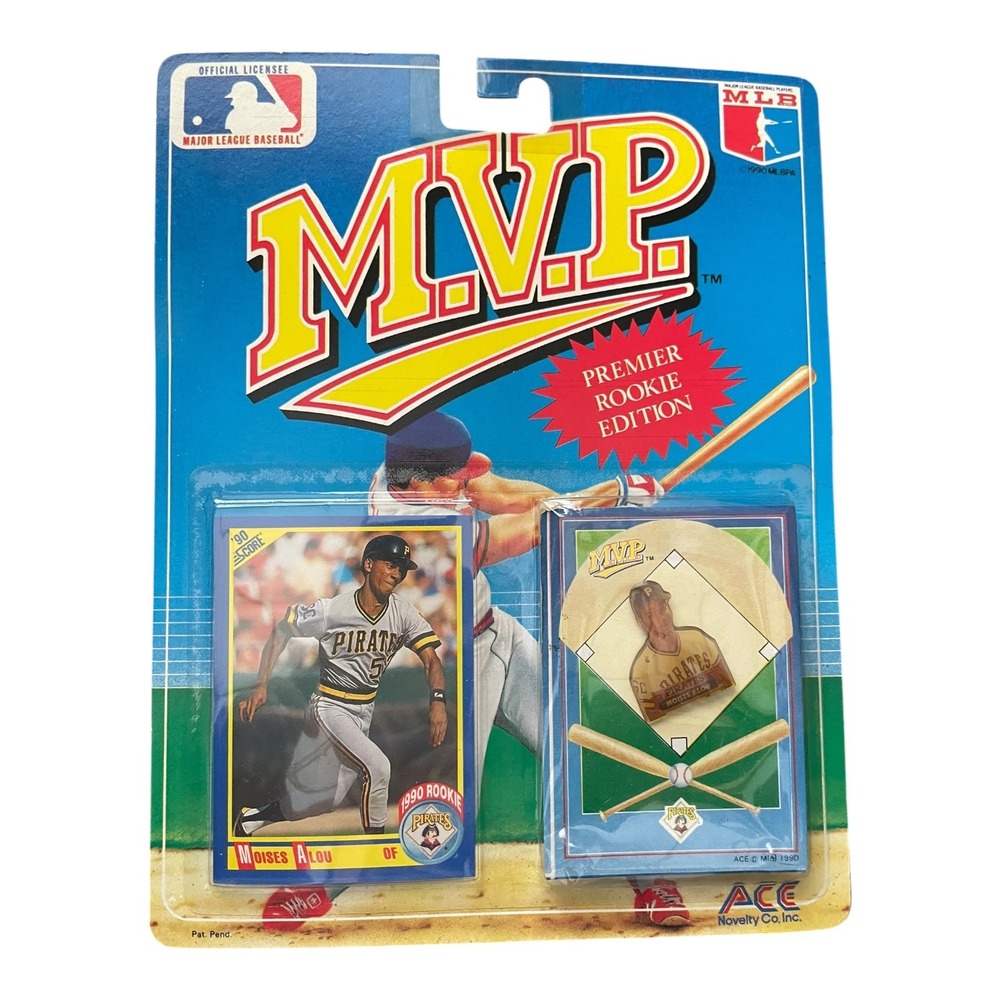 1990 MVP Moises Alou Pittsburgh Pirates Baseball Pin Card Premier Rookie Edition